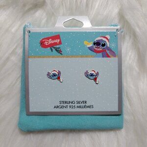 Disney Stitch Sterling Silver Christmas Stud Earrings